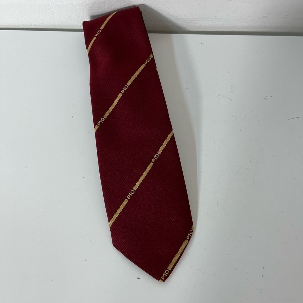 Vintage Vogue Club Ties PTQ Australia Burgundy Red Tie Mens Necktie Neck Tie